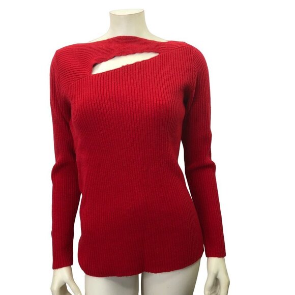 Gibson Latimer Sweaters - GIBSON LATIMER $84 SLIT FRONT RED SWEATER  LG NEW WITH TAG